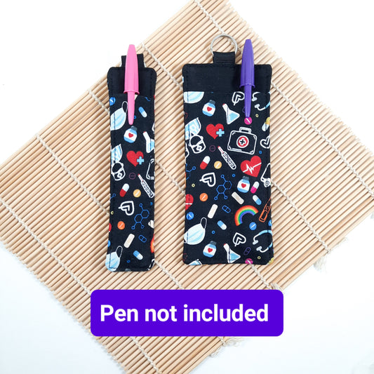 Animal Print Pen Holder for Lanyard: Cotton Pen Case Keychain