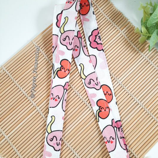Anatomy Lanyard, Bodily Organs Fabric ID Badge Holder, Nurse keychain
