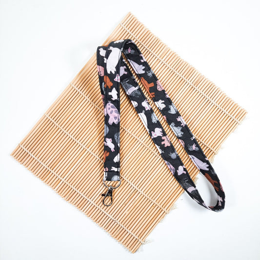 Piggy lanyard, Farm Animal lanyard holder, breakaway Id holder, Fabric key chain, Teacher gift UK