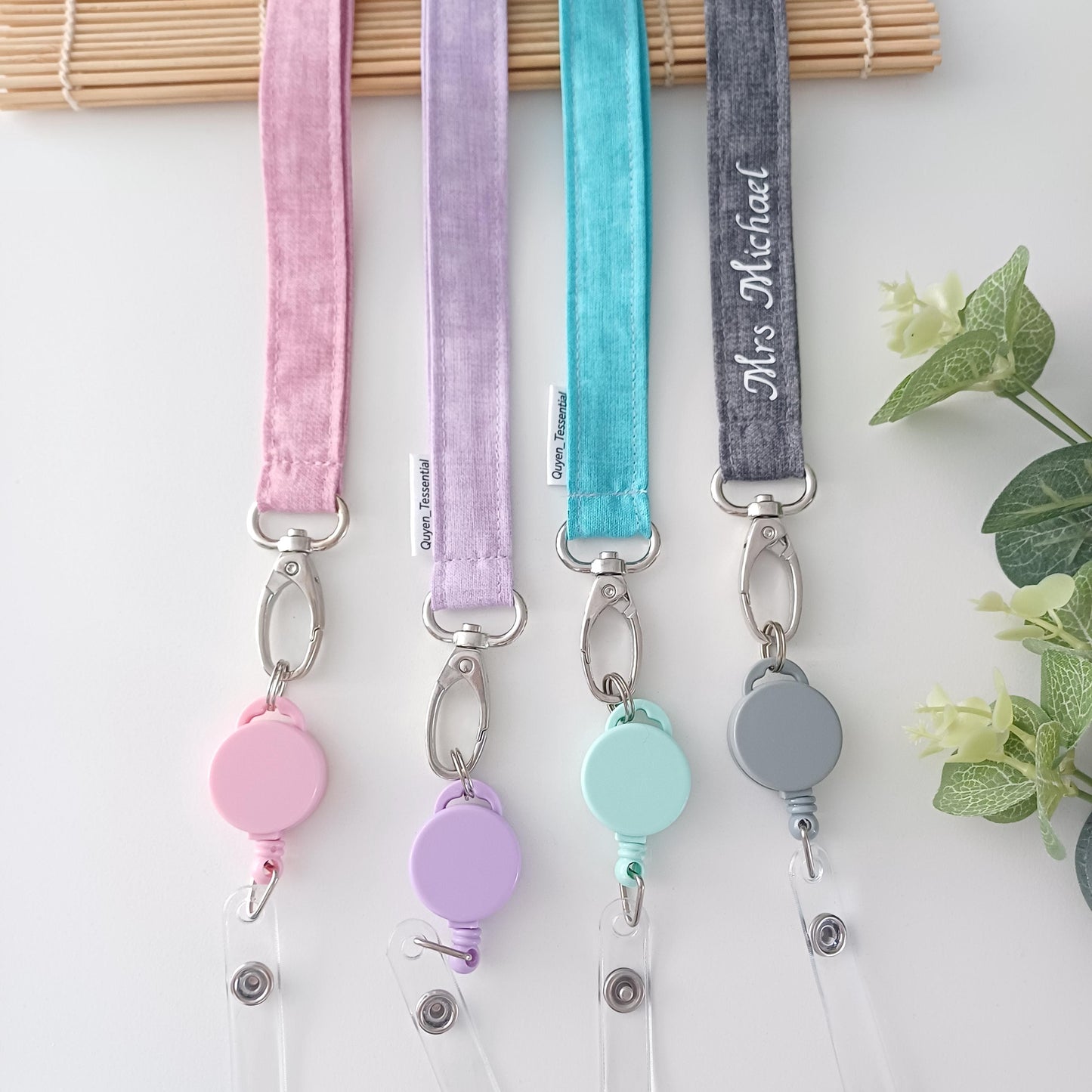 Cotton Lanyard with Retractable Badge Reel Teacher, Nurse, Student ID, Gift Set