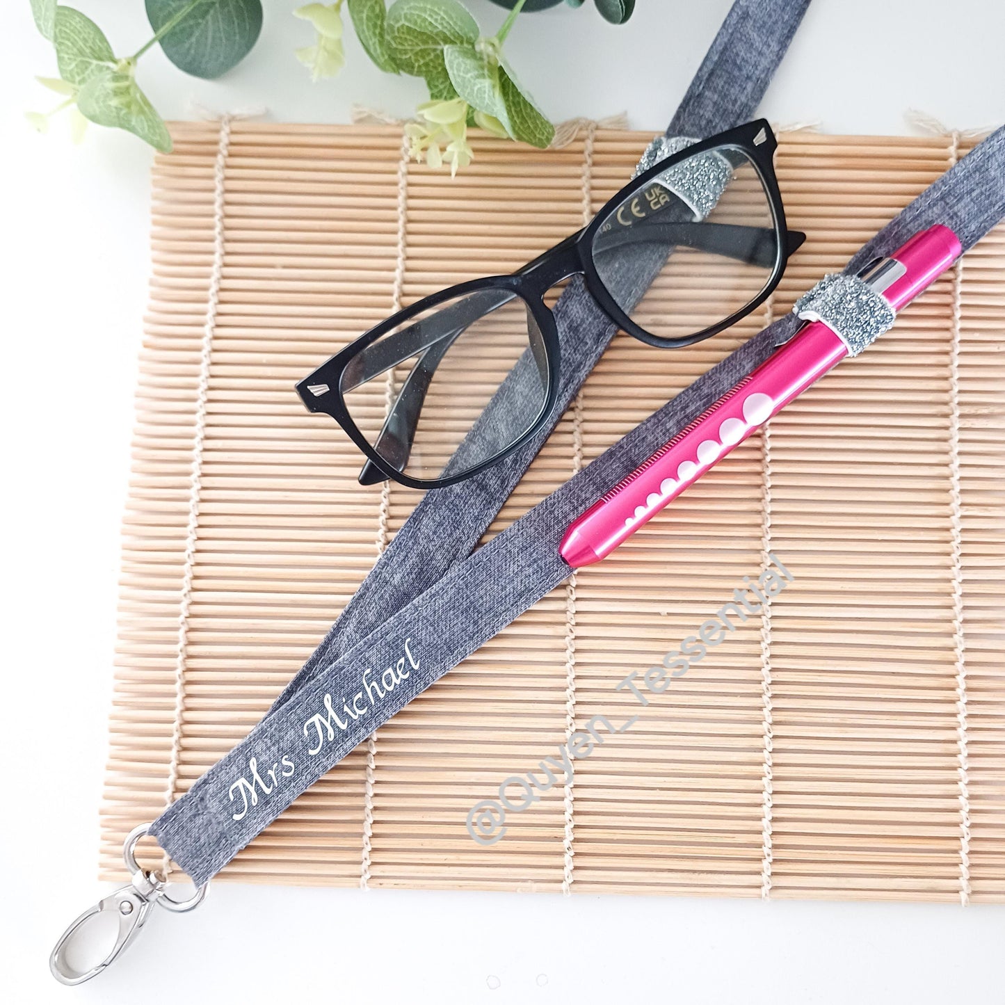 Personalized Cotton Lanyard with Pen Loop: ID Badge & Glasses Holder