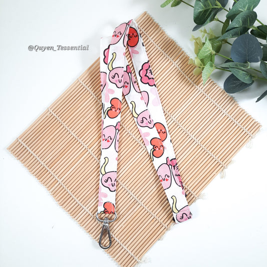 Anatomy Lanyard, Bodily Organs Fabric ID Badge Holder, Nurse keychain