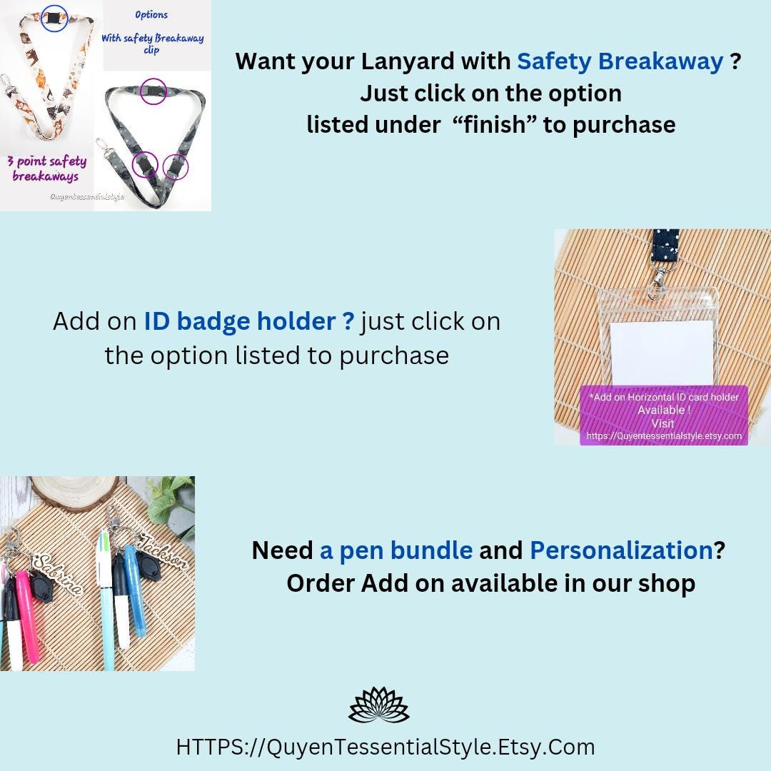 Personalized Cotton Lanyard with Pen Loop: ID Badge & Glasses Holder