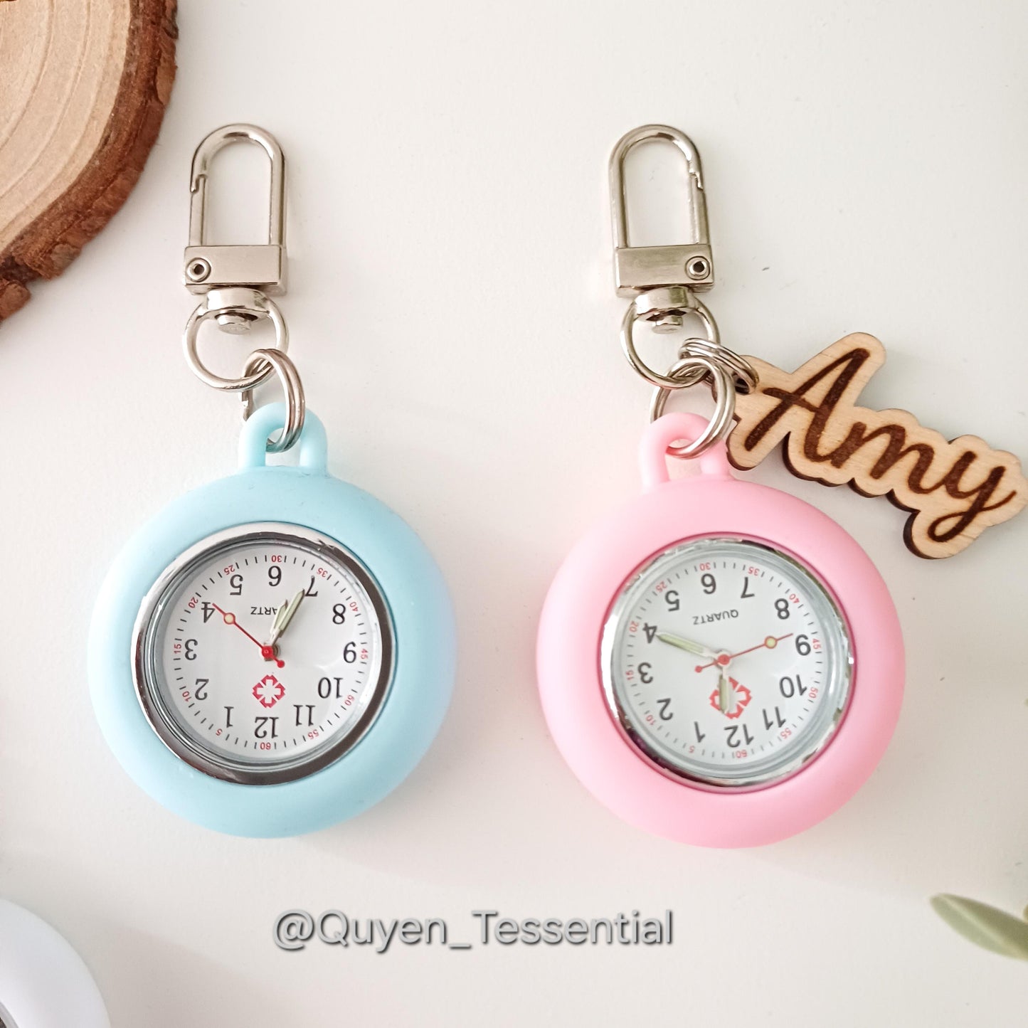 Boho Name Fob Watch Silicone Nurse Clip-on Lanyard