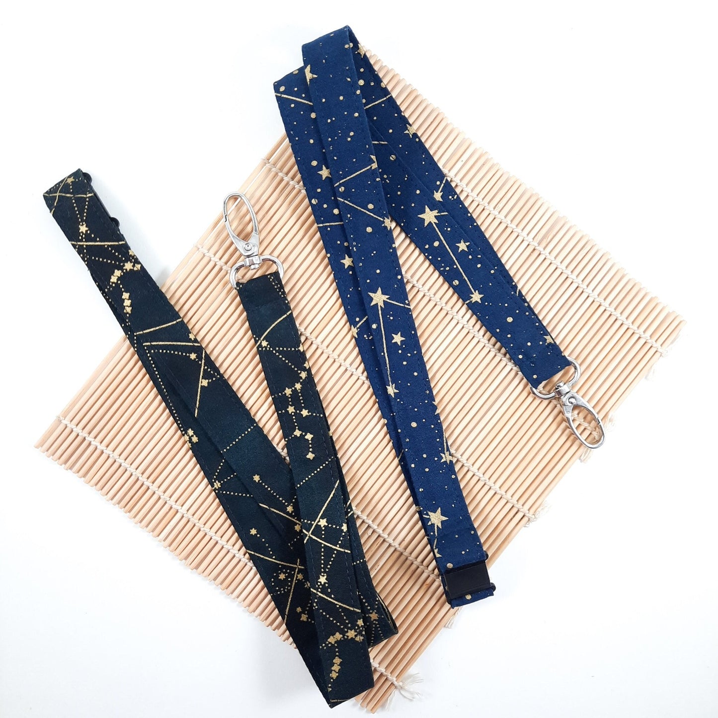 Star Map Lanyard: Gold Constellation Badge Holder, Breakaway Keychain