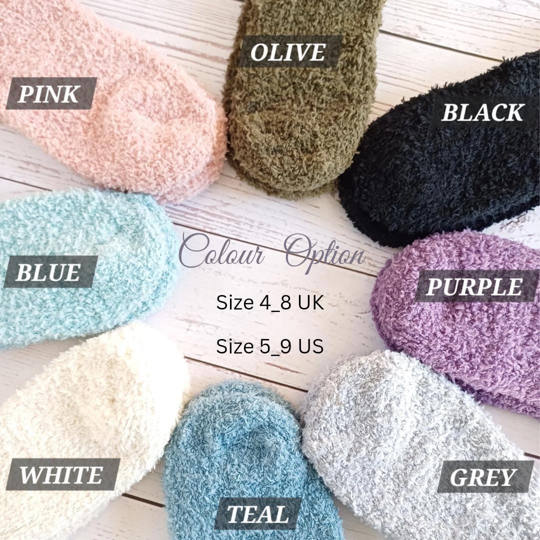Personalized fluffy socks gift box: boho name charm, cosy winter socks