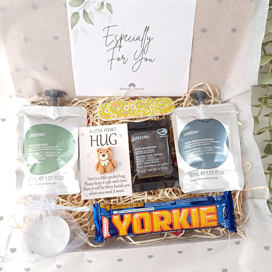 Mini self care gift box: anyah eco spa kit & pocket hug
