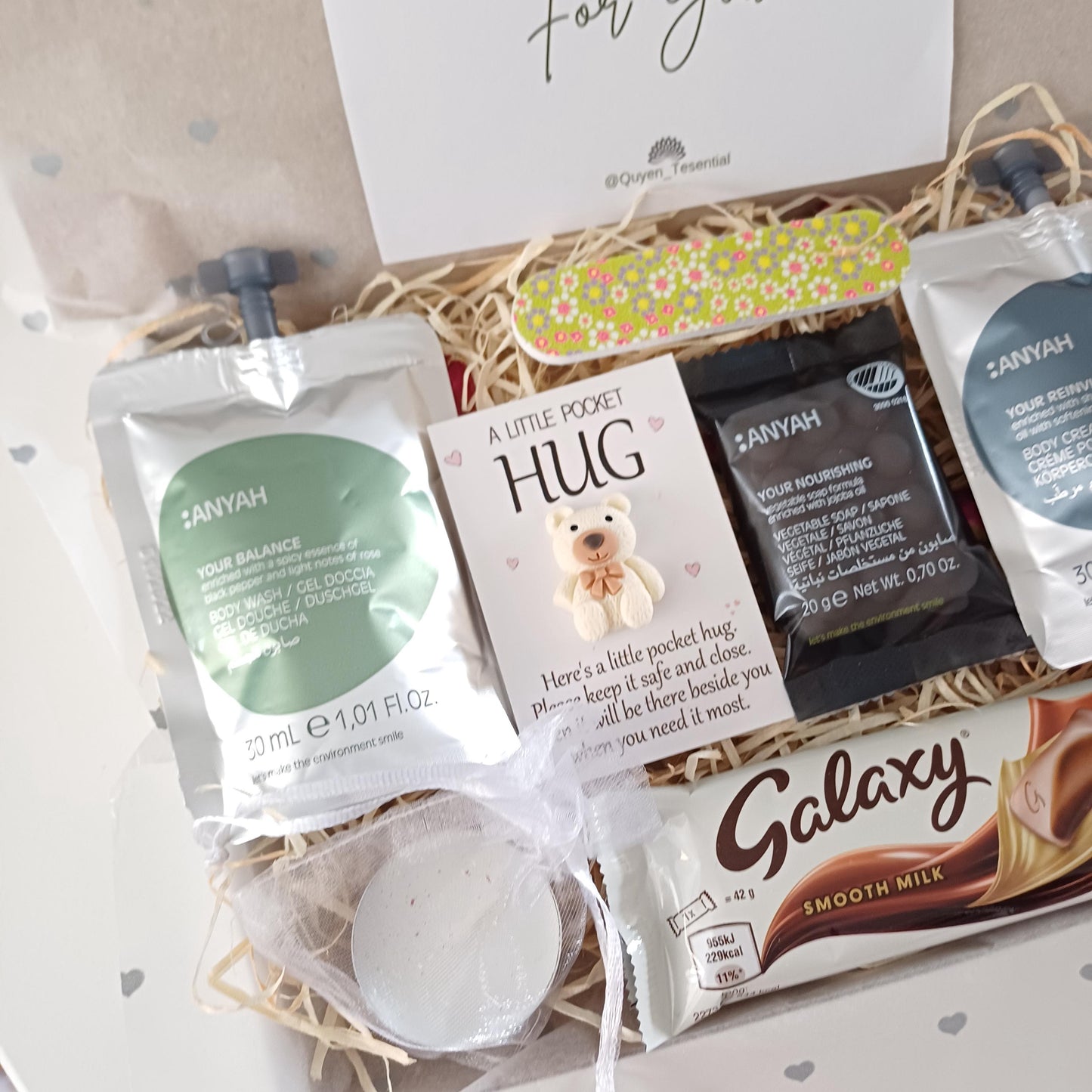 Mini self care gift box: anyah eco spa kit & pocket hug