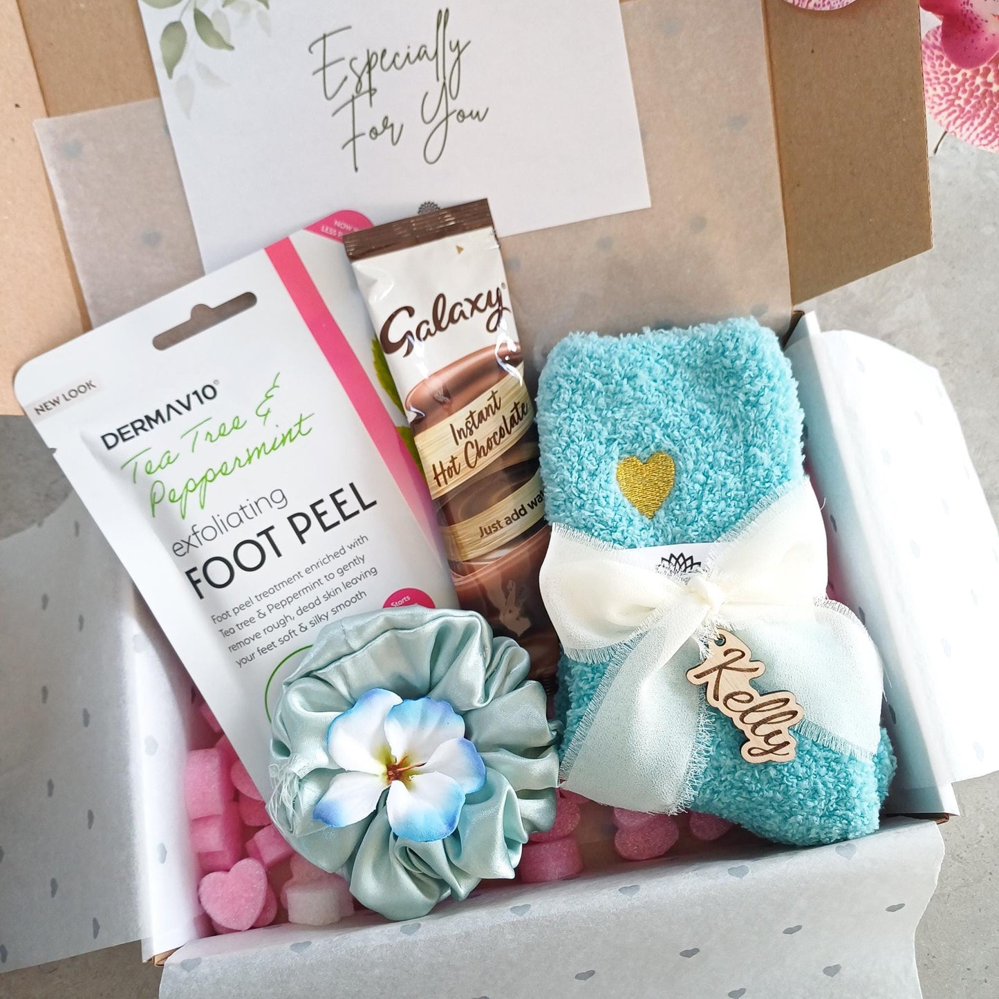Personalized Fluffy Socks – Boho Name Charm, Cozy Gift