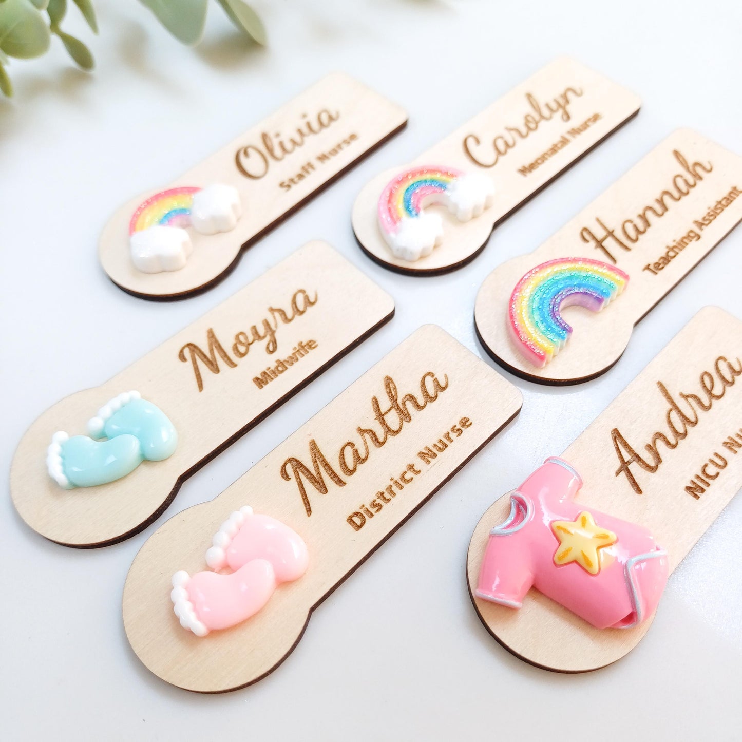Personalized 3d wooden name badge, nurse doctor gift