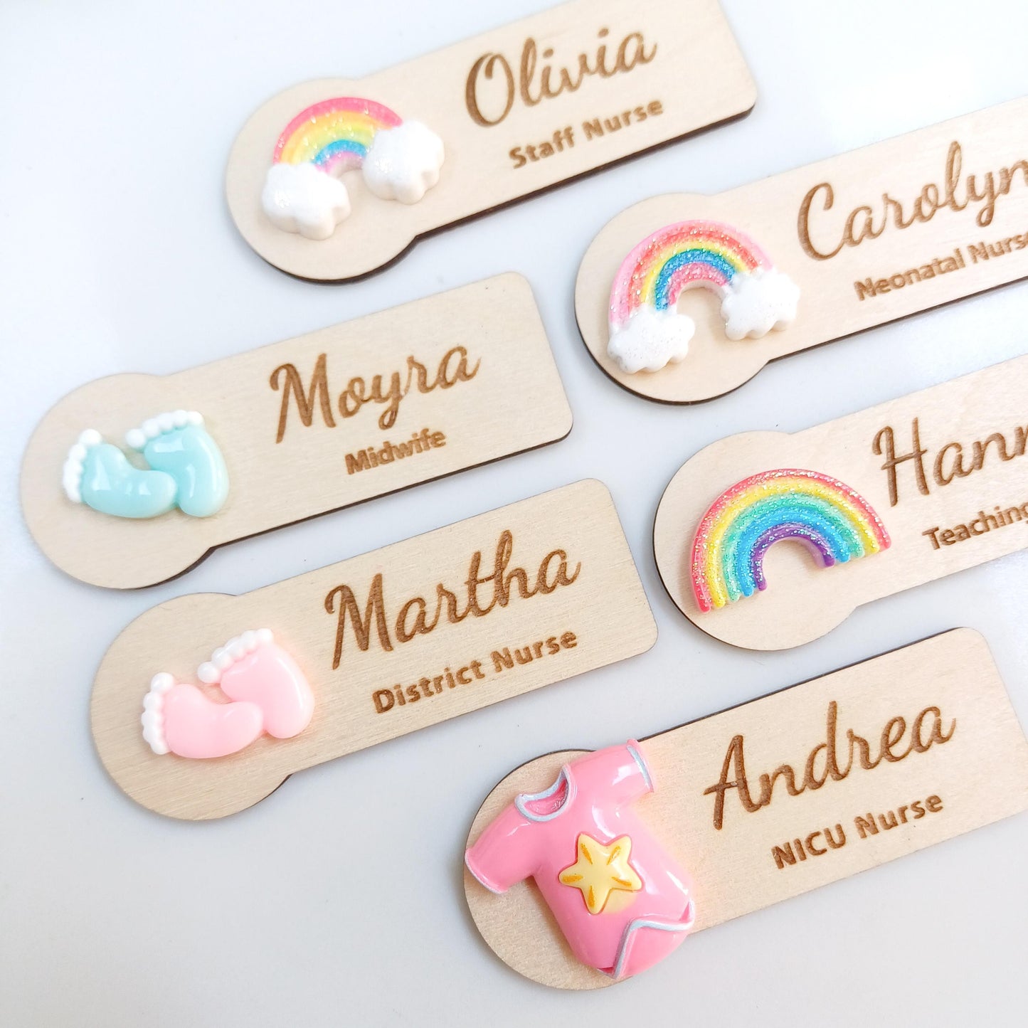 Personalized 3d wooden name badge, nurse doctor gift