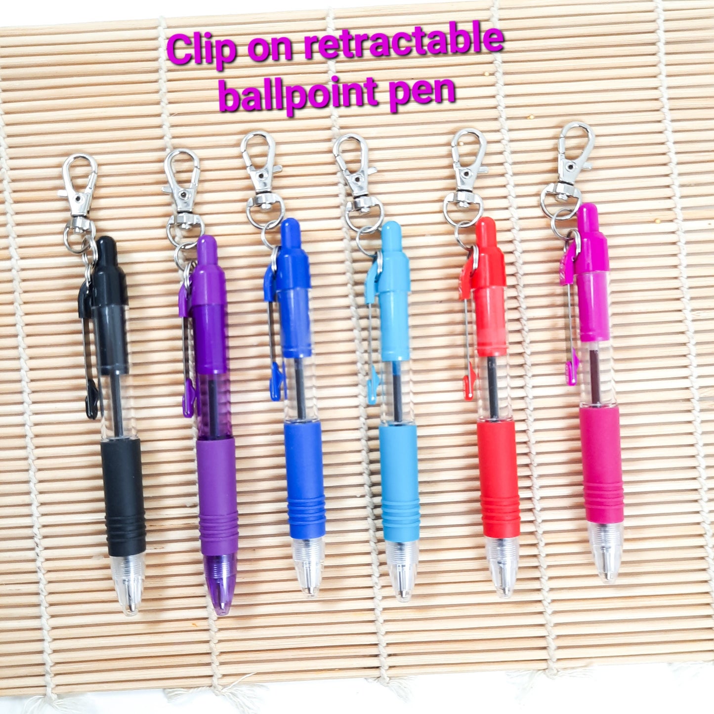 Mini Pen Set for Lanyard: Black Sharpie, Retractable Pen, Highlighter, LED Light