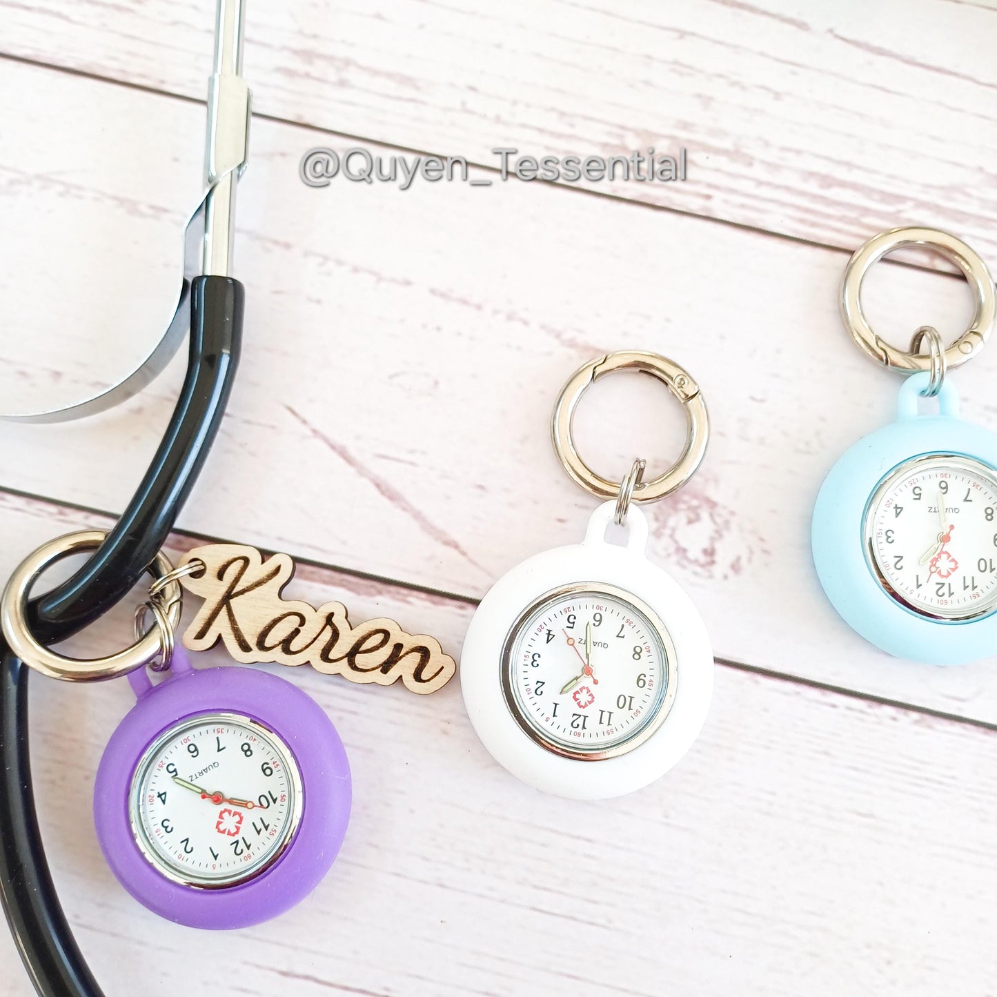 Personalized Stethoscope Fob Watch Nurse Clip-on Charm
