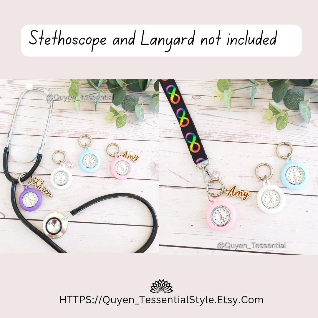 Personalized Stethoscope Fob Watch Nurse Clip-on Charm