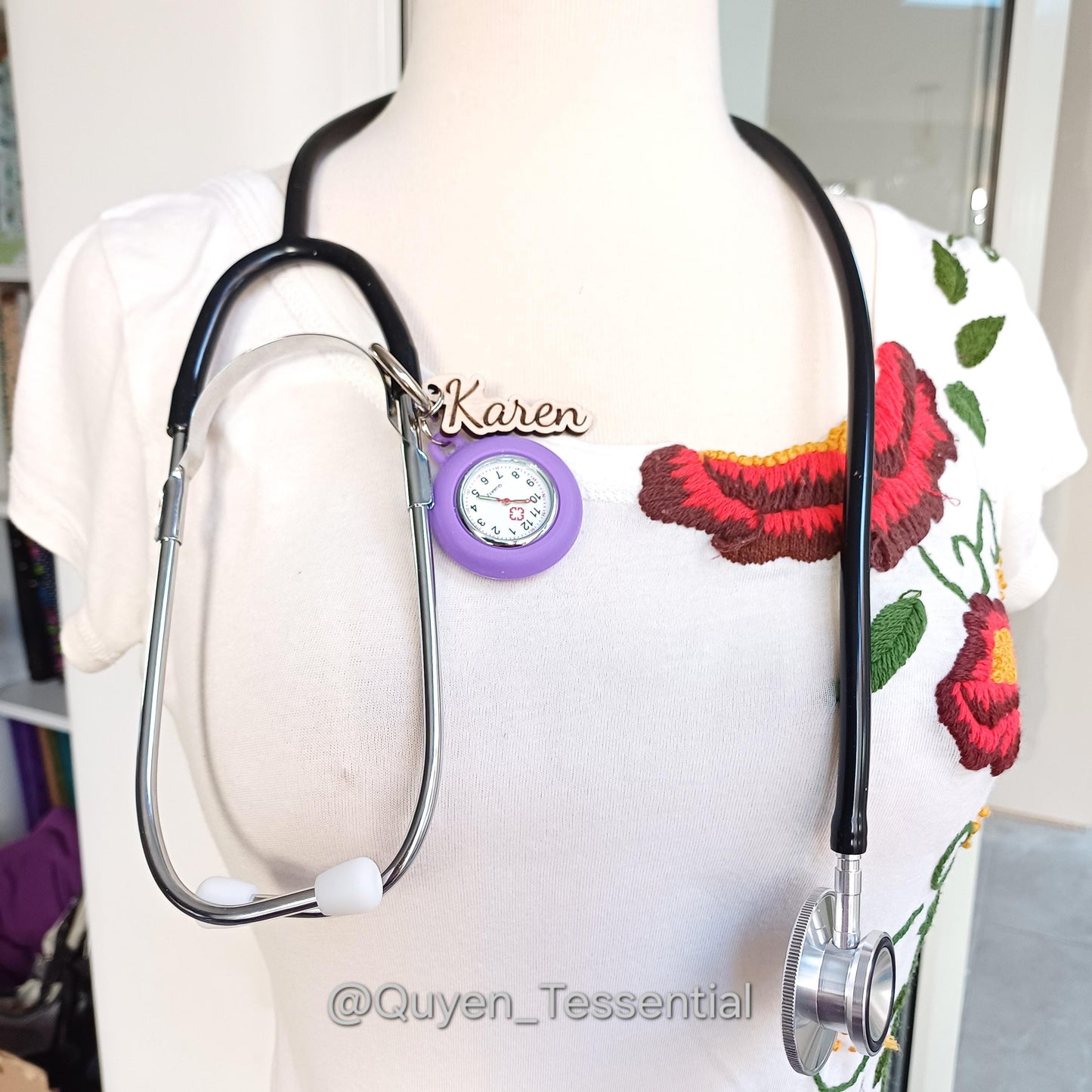 Personalized Stethoscope Fob Watch Nurse Clip-on Charm