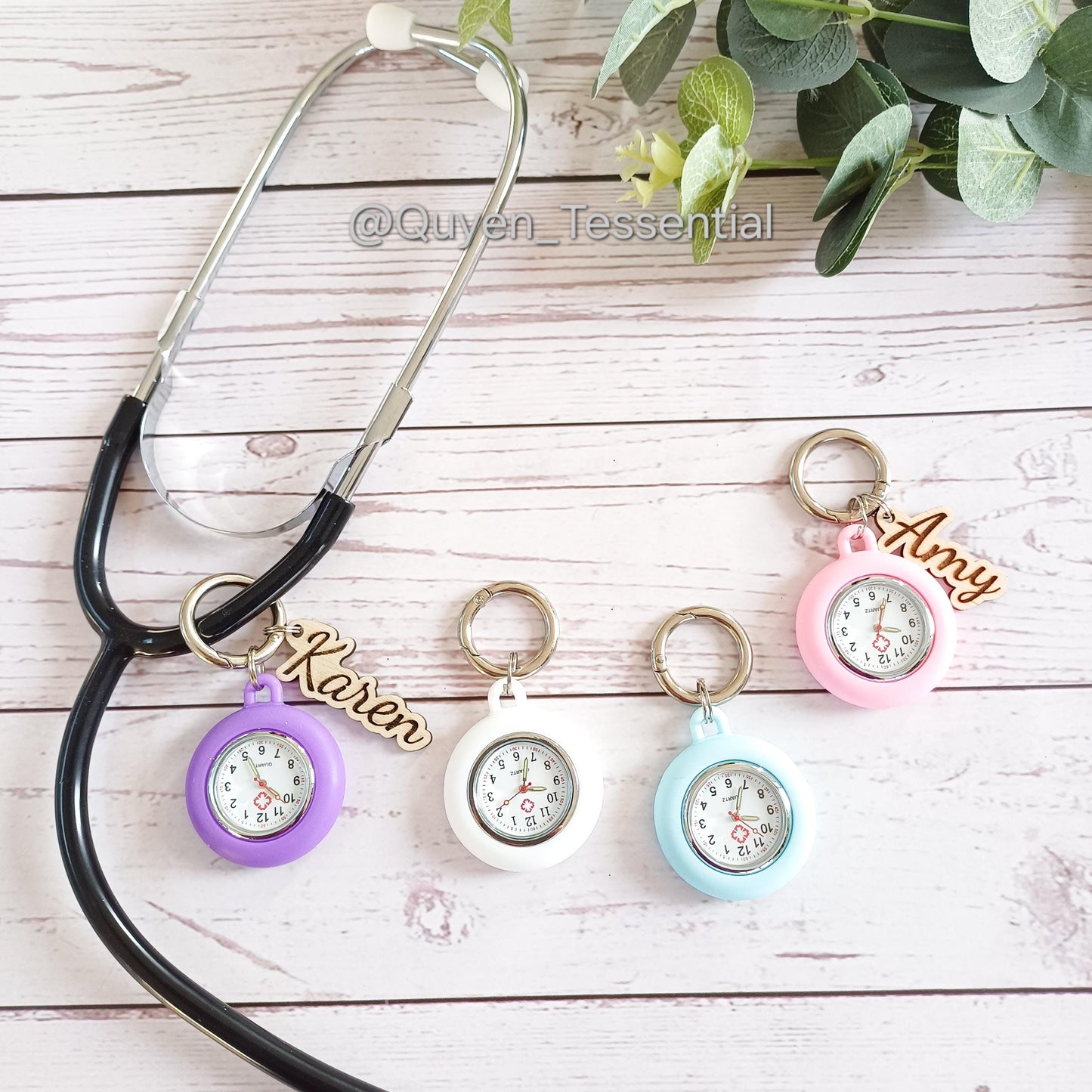 Personalized Stethoscope Fob Watch Nurse Clip-on Charm