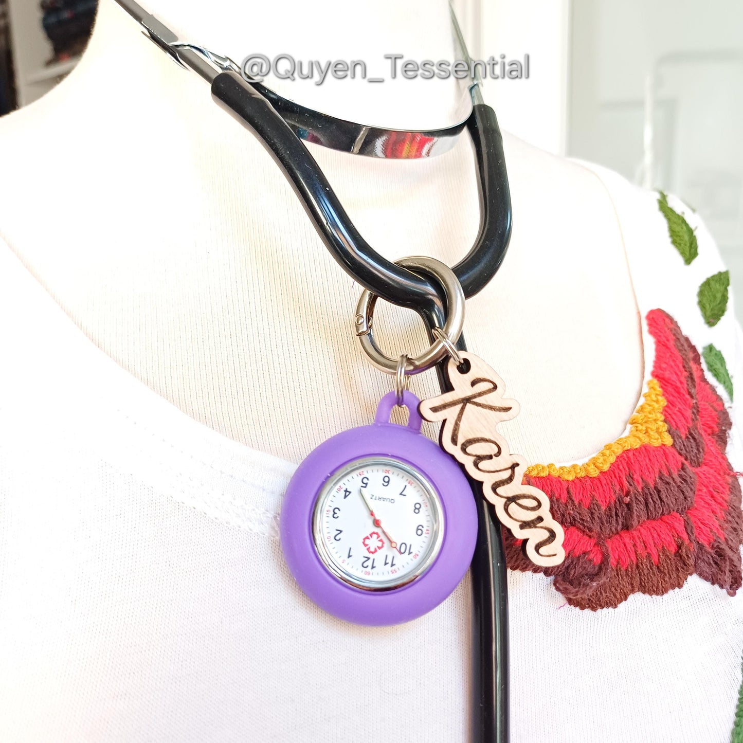 Personalized Stethoscope Fob Watch Nurse Clip-on Charm