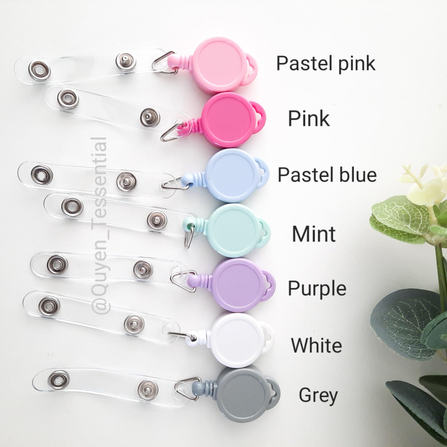 Personalized Boho Name Badge Reel Engraved Wood ID Holder