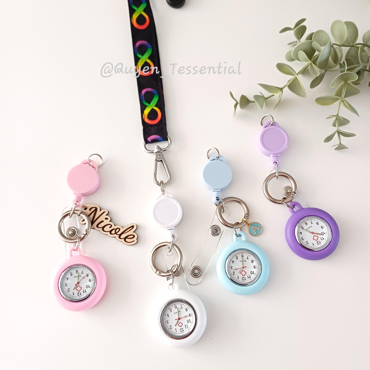 Retractable Nurse Fob Watch: Boho Lanyard Badge Accessory