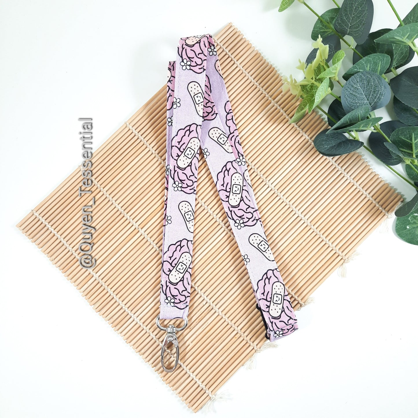 Human Brain Lanyard Cotton Psychologist ID Card Holder