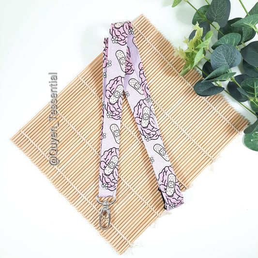 Human Brain Lanyard Cotton Psychologist ID Card Holder
