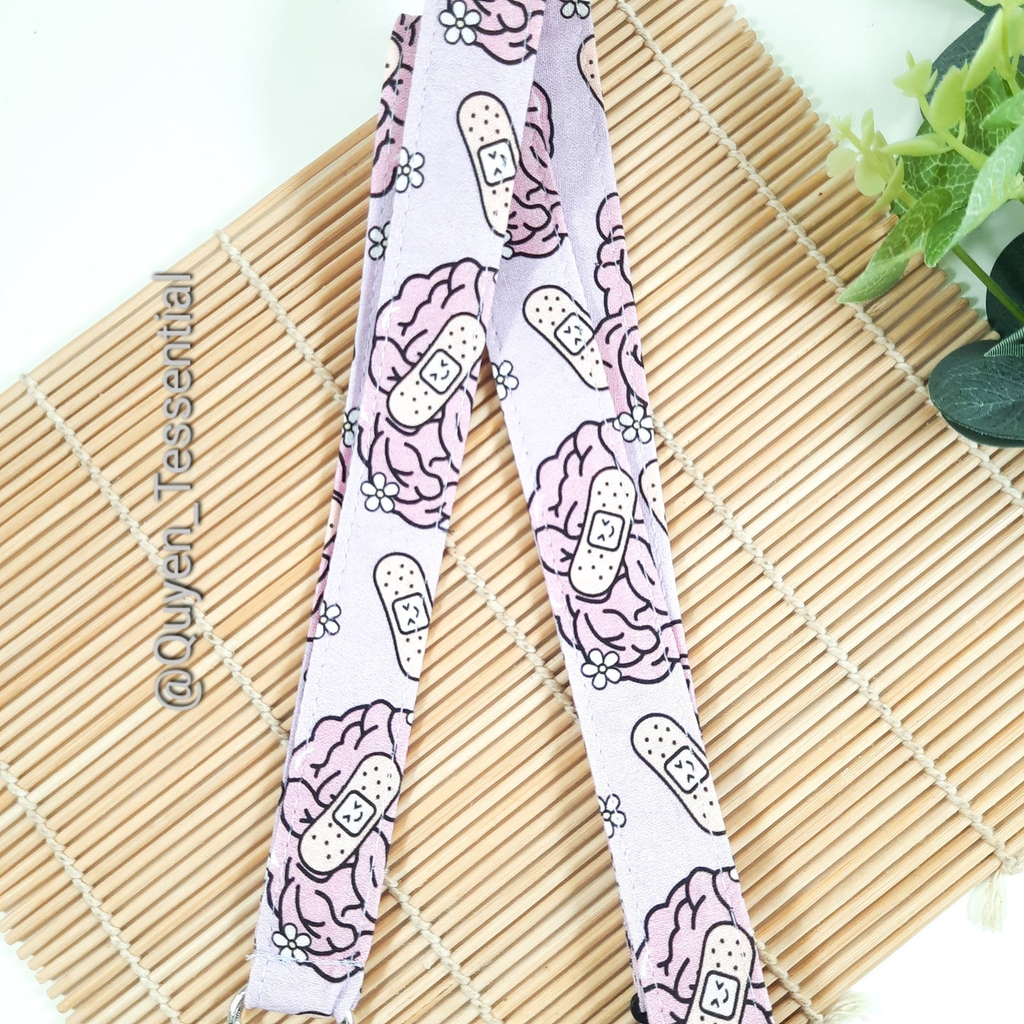 Human Brain Lanyard Cotton Psychologist ID Card Holder