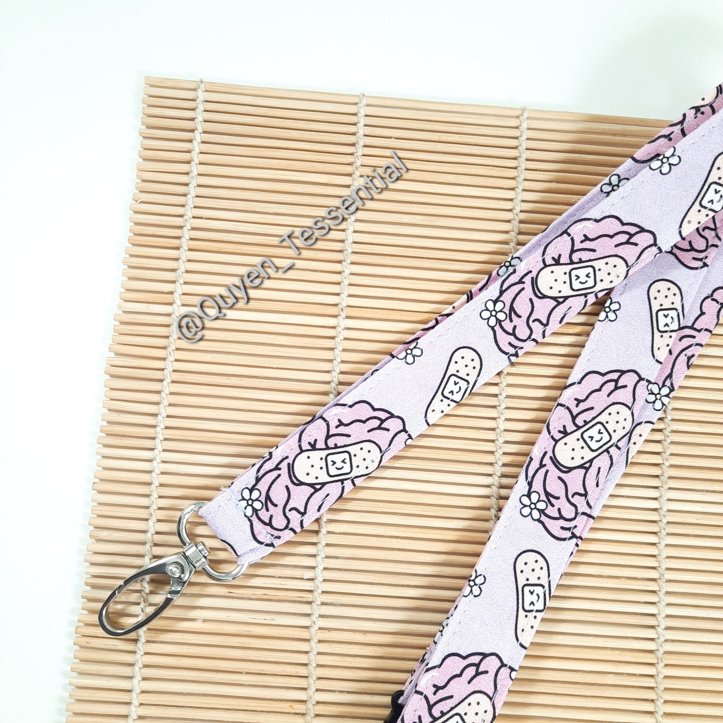 Human Brain Lanyard Cotton Psychologist ID Card Holder