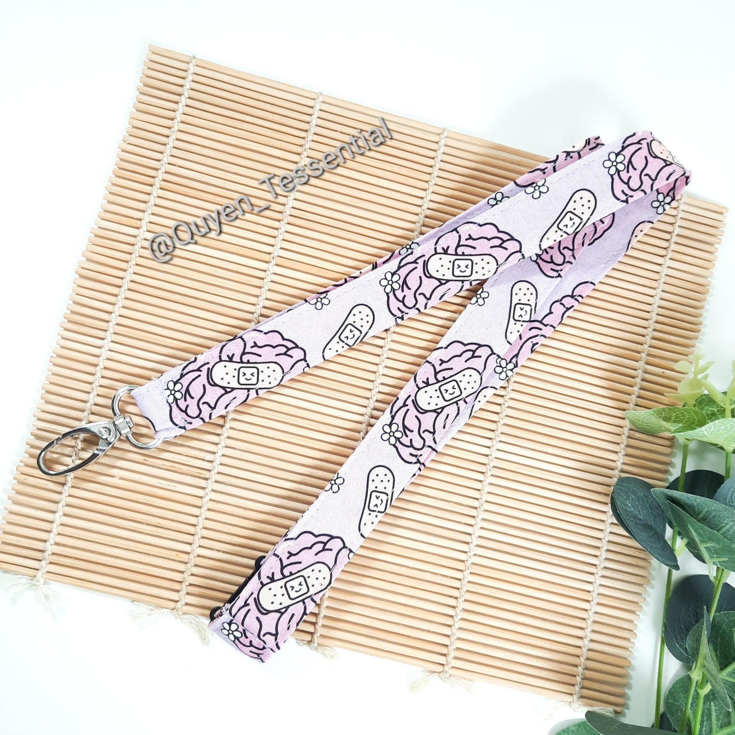 Human Brain Lanyard Cotton Psychologist ID Card Holder