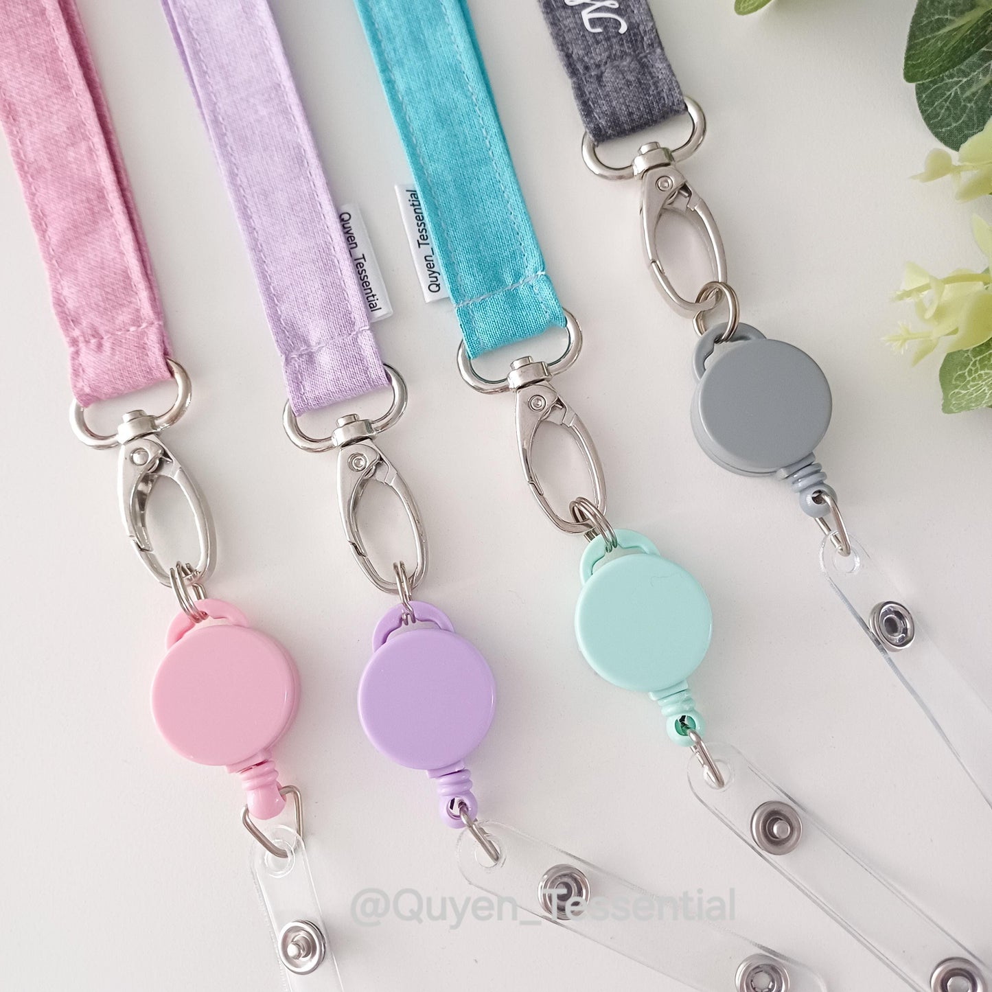 Cotton Lanyard with Retractable Badge Reel Teacher, Nurse, Student ID, Gift Set