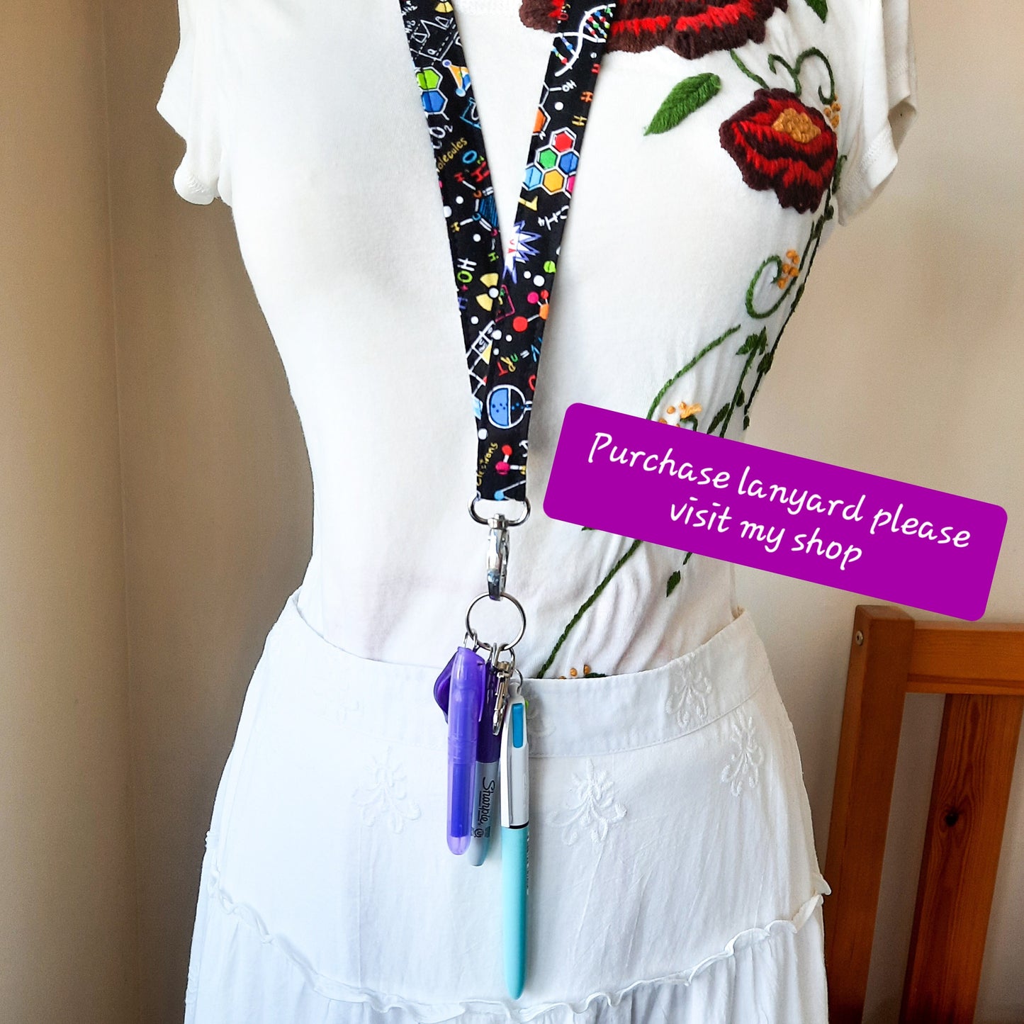 Personalized Pen Set Keyring, Mini Sharpie, Highlighter, LED