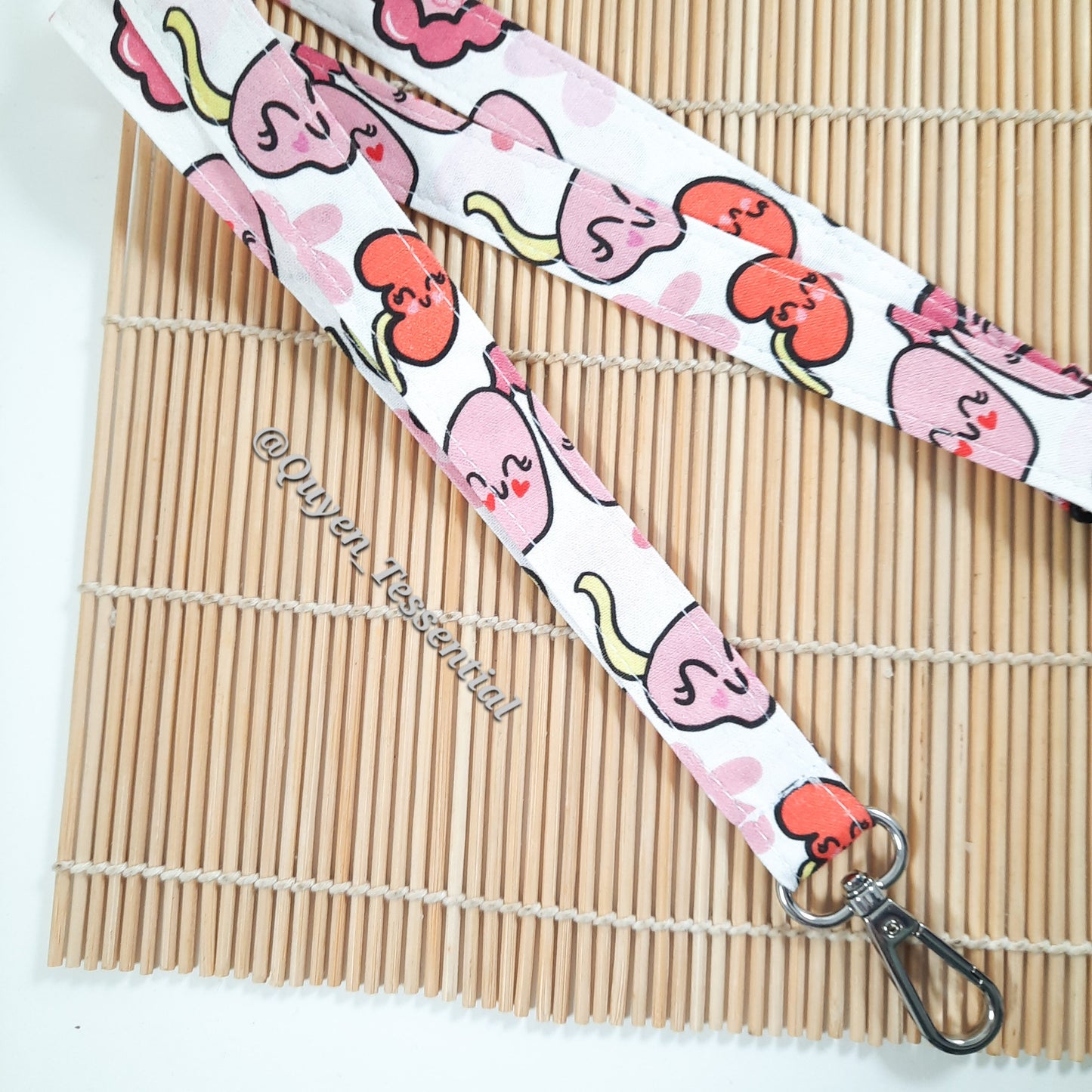 Anatomy Lanyard, Bodily Organs Fabric ID Badge Holder, Nurse keychain