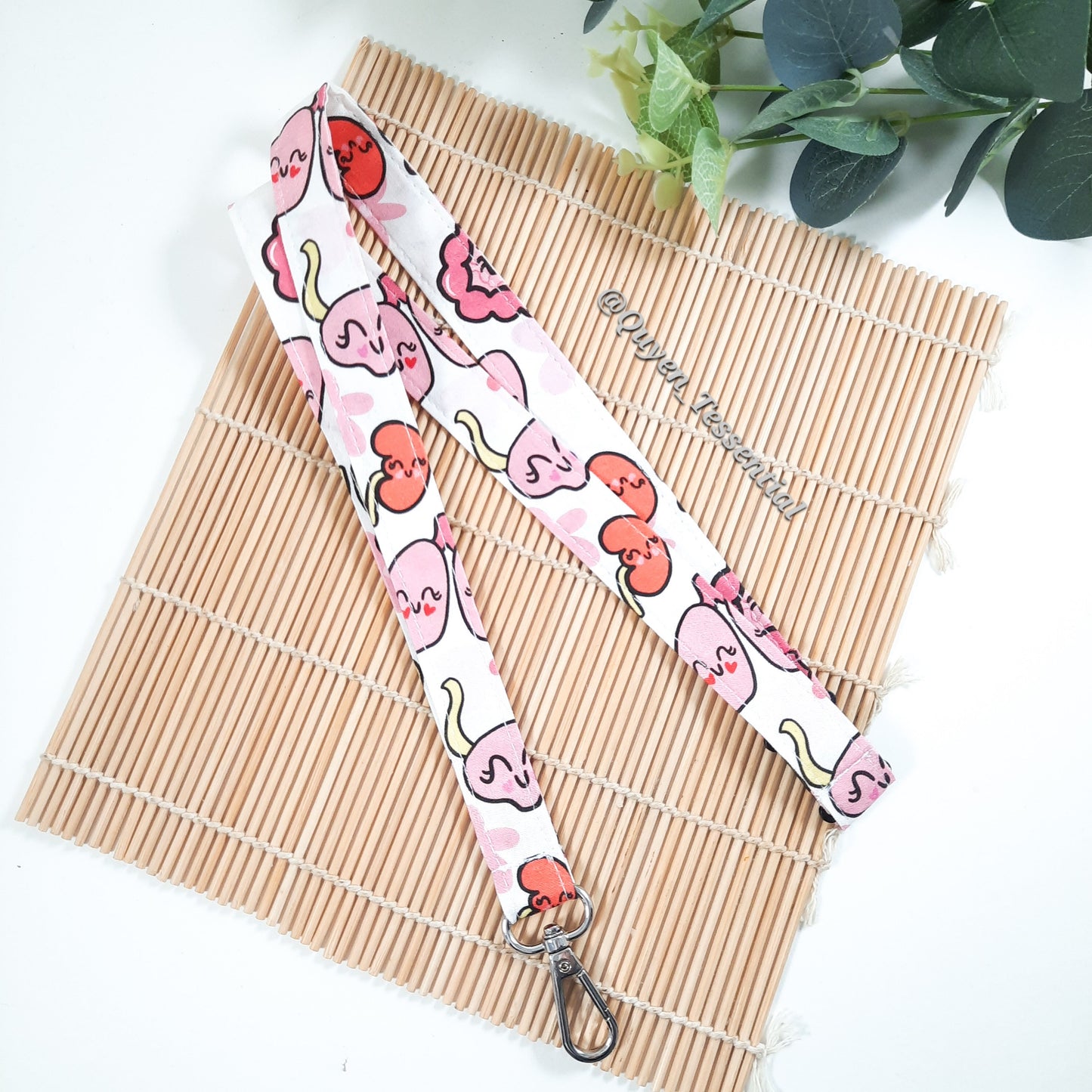 Anatomy Lanyard, Bodily Organs Fabric ID Badge Holder, Nurse keychain