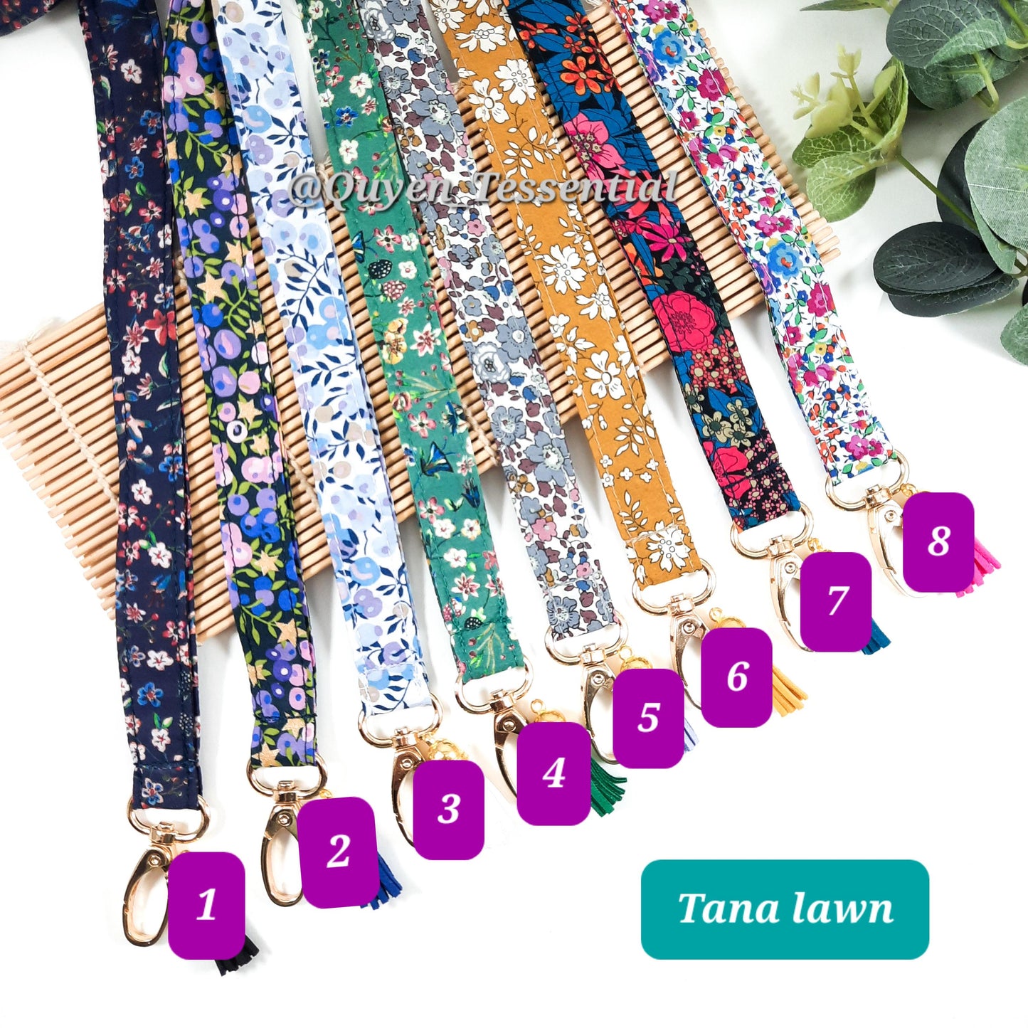 Liberty Floral Pen Loop Lanyard | Tana Lawn Cotton ID Badge Holder | Glasses & Pen Keychain