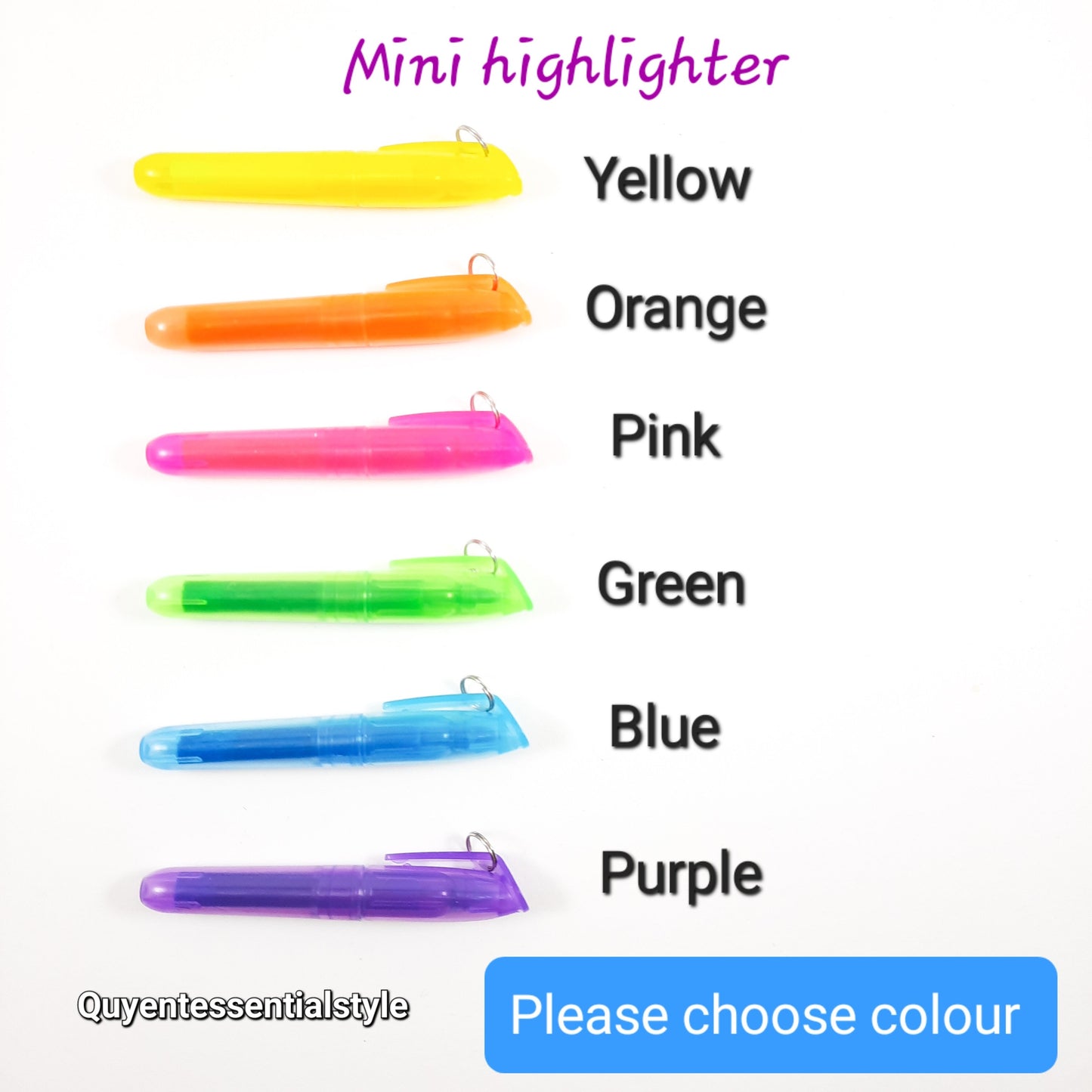 Personalized Pen Set Keyring, Mini Sharpie, Highlighter, LED