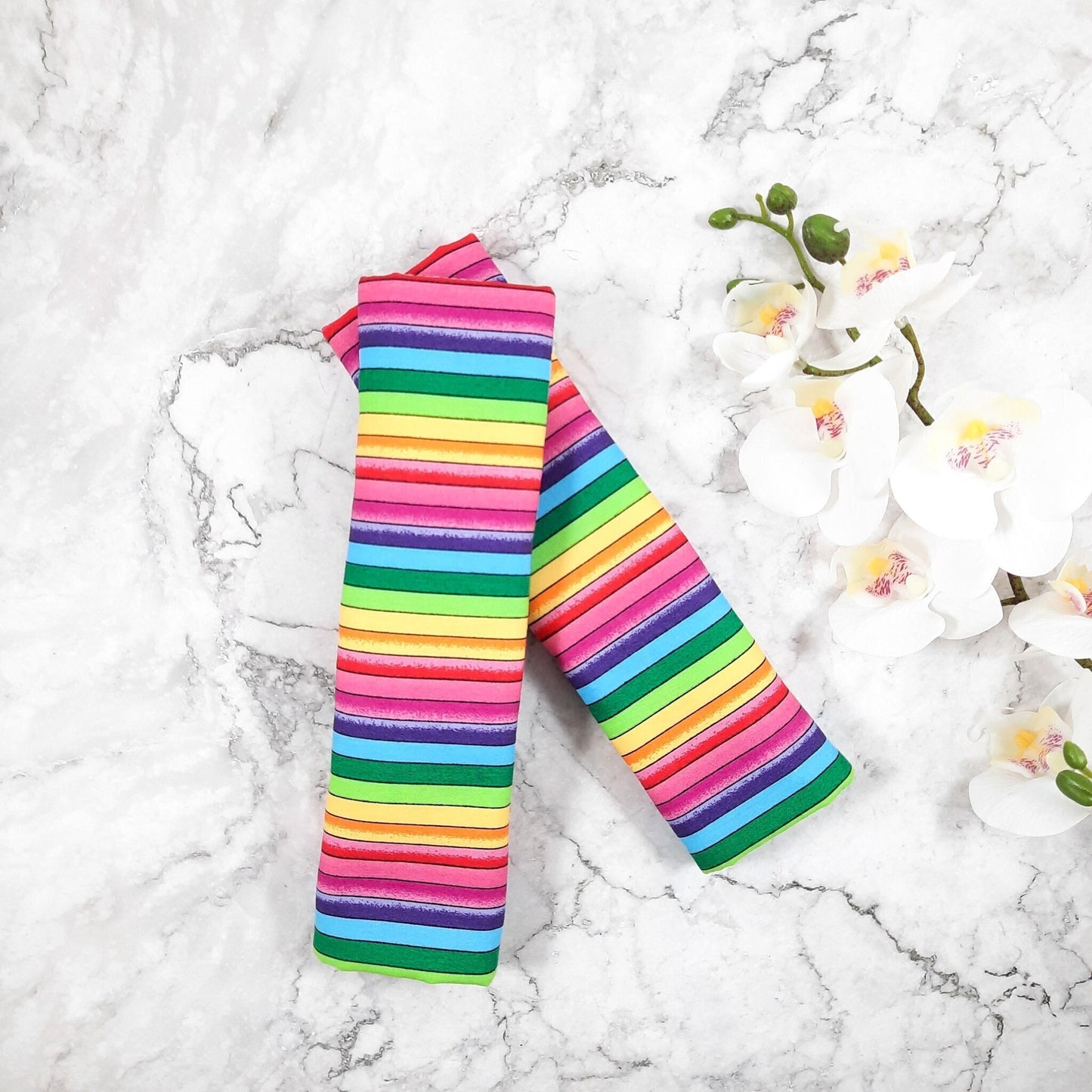 Rainbow Cotton Seat Belt Cover: Kids & Adults, Handmade